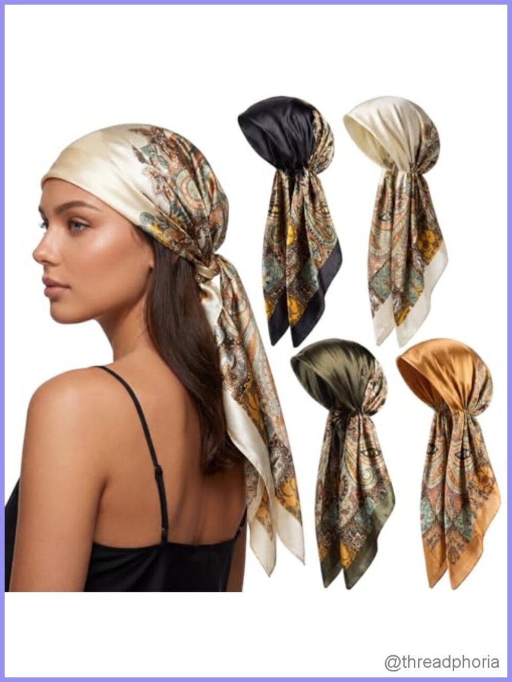Pretied Head Scarves for Women 4-Pack Elastic Turban Chemo Headwrap